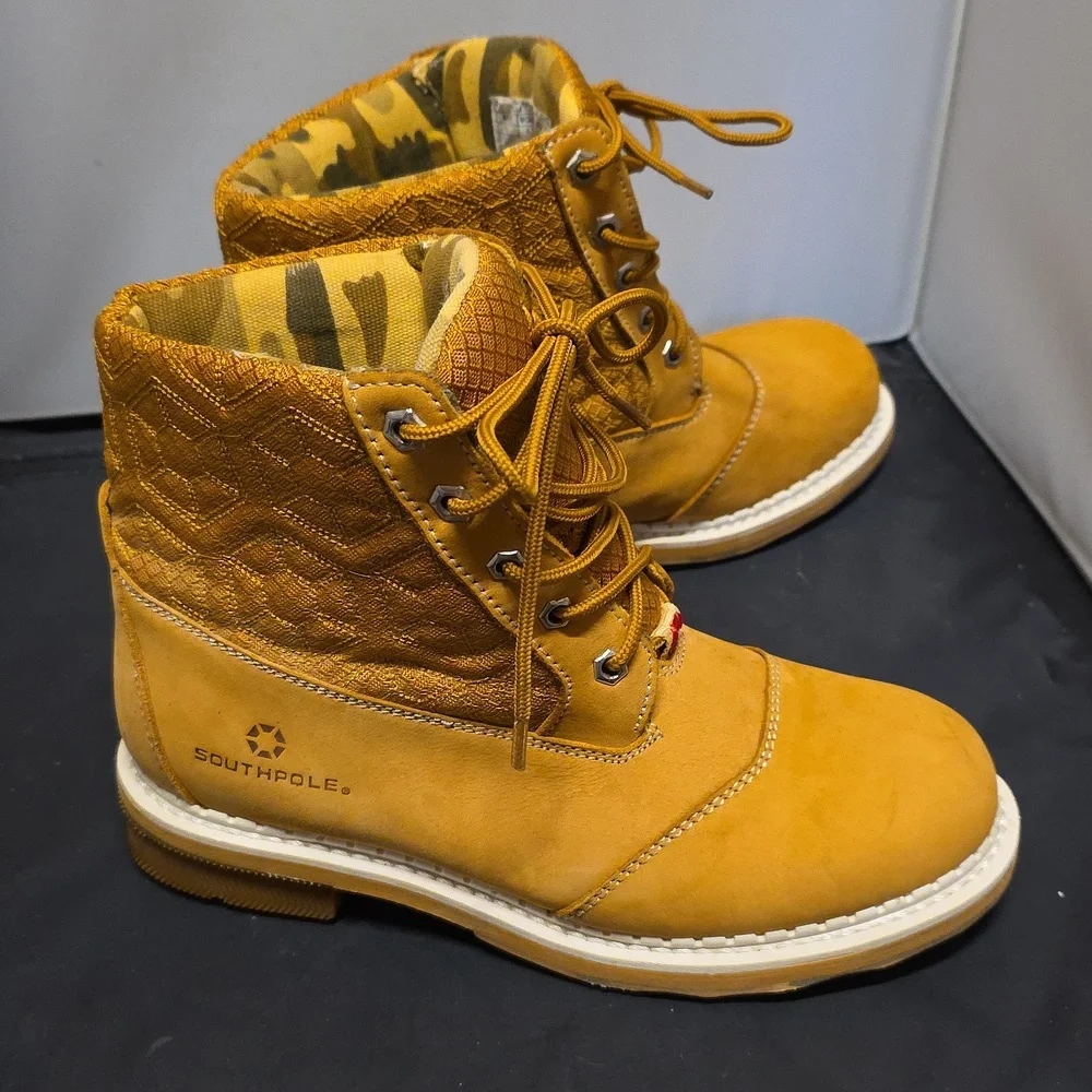 South Pole Tan Suede Boys Or Womens Boots Boys Size 5 / Womens Size 6.5 - Picture 5 of 14